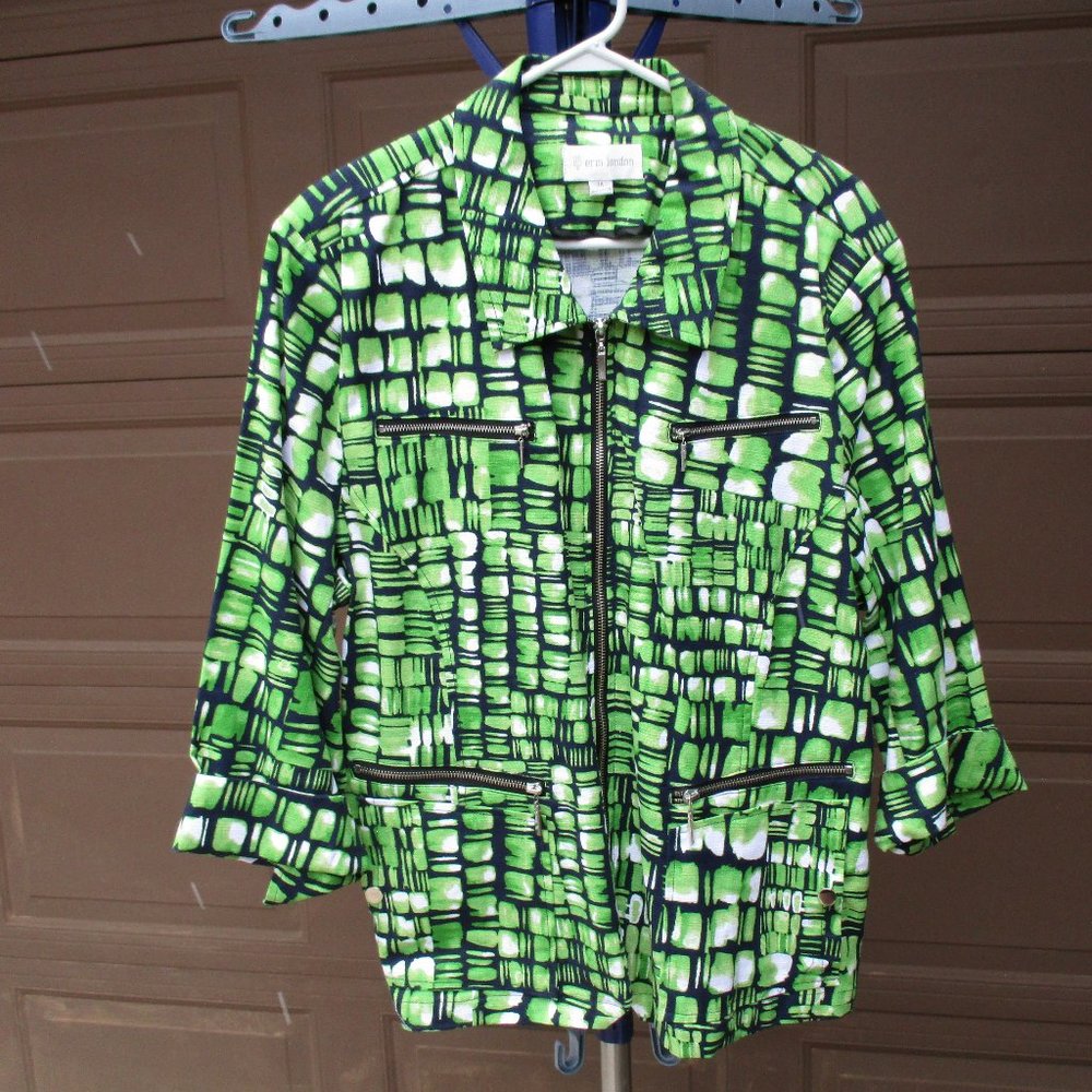 NWT Navy/Green/White jacket Erin London Size 1x